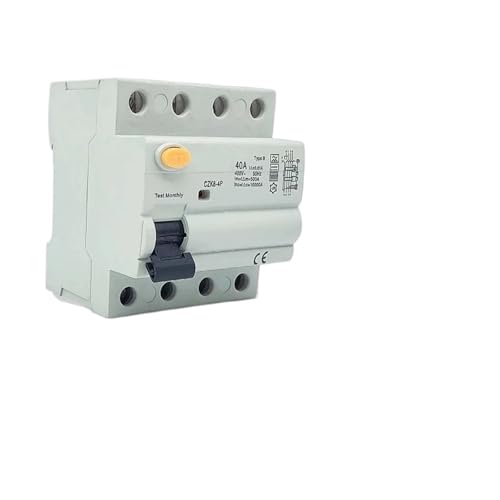 RCD Typ B 4P 4Pole AC Fehlerstromschutzschalter RCCB 40a 63a 30ma CZJ1-4P 10KA Din-schiene 220Vd(B Class EM Type,4P25A100MA) von KNWHGGKCV