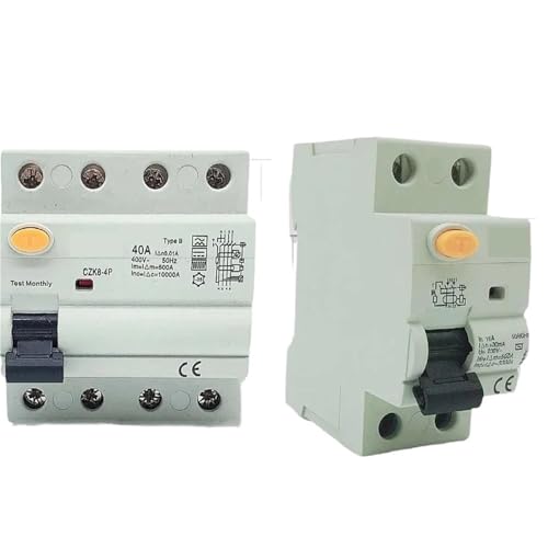 TYPEB RCD RCCB Din-Schiene Erdschlussstromunterbrecher 4-polig 40A 63A 30mA 100mA 300mA 6KA Gleichstrom (6mA)(B Class EM Type,4P25A30MA) von KNWHGGKCV