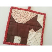 "Scott Terrier" Patchwork Topflappen/Scottish Terrier Untersetzer Gesteppter Im Muster von KOALAQUILT