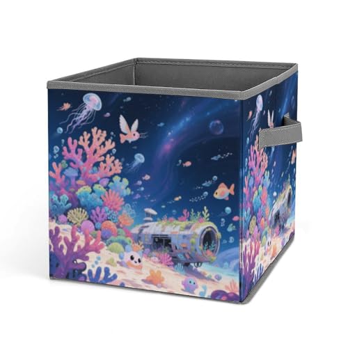 Home Laundry Basket Interstellar Coral Reef Printed Storage Box Suitable for Home Bathroom Bedroom Clothes Storage Box von KOAYUBFC