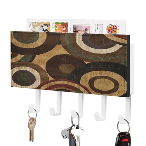KOAYUBFC Braun und Hellbraun Schlüsselhalter Wandhalterung Schlüsselhalter Dekorative Schlüsselhalter an Wand Schlüssel Haken Wände Kleber für Tür Flur Eingang von KOAYUBFC