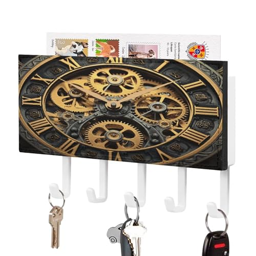 KOAYUBFC Clock Gear Schlüsselhalter Wandhalterung Schlüsselhalter Dekorative Schlüsselhalter an Wand Schlüssel Haken Wände Kleber für Tür Flur Eingang von KOAYUBFC