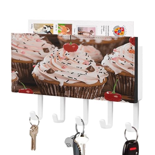 KOAYUBFC Cupcake und Muffin Schlüsselhalter Wandhalterung Schlüsselhalter Dekorative Schlüsselhalter an Wand Schlüssel Haken Wände Kleber für Tür Flur Eingang von KOAYUBFC