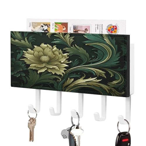 KOAYUBFC Dunkelgrüner und grüner Stil Schlüsselhalter Wandhalterung Schlüsselhalter Dekorative Schlüsselhalter an Wand Schlüssel Haken Wände Kleber für Tür Flur Eingang von KOAYUBFC