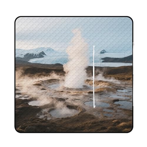 KOAYUBFC Strandmatte, Motiv: Geysir Eruption, bedruckt, tragbar, extra groß, Picknick-Matte, geeignet für Reisen, Wandern, Musik, Festivals, Rasen, Strände, Picknicks im Freien von KOAYUBFC
