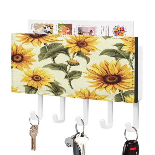 KOAYUBFC Summer Sunflower Key Holder Wall Mount Key Holder Decorative Keys Holders on Wall Keys Hooks Walls Adhesive for Doorway Hallway Entryway von KOAYUBFC