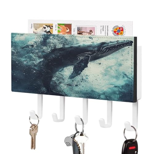 KOAYUBFC Wal im Wasser Schlüsselhalter Wandhalterung Schlüsselhalter Dekorative Schlüsselhalter an Wand Schlüssel Haken Wände Kleber für Tür Flur Eingang von KOAYUBFC