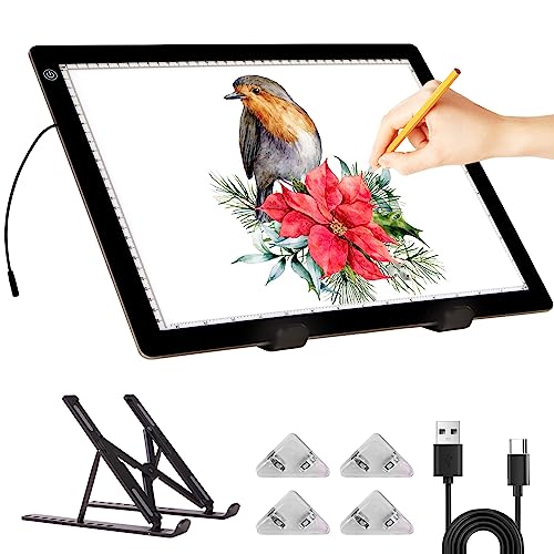 Leuchttisch A3 - Diamond Painting Leuchttisch mit Ständer, stufenlos dimmbare 3 Stufen Helligkeit Leuchtplatte Ultra-Thin LED Light Pad für Diamond Painting Tracing Sketching Leuchttisch A3 - Diamond Painting Leuchttisch mit Ständer, stufenlos dimmbare 3 Stufen Helligkeit Leuchtplatte Ultra-Thin LED Light Pad für Diamond Painting Tracing Sketching von KOBAIBAN
