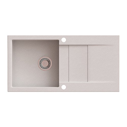 Axigran Granitspüle Waterfall 40 Küchenspüle Spülbecken Einbauspüle 860x435mm Spülbecken (CAFFEE LATTE) von KOBALZ KITCHEN