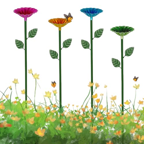 KOBONA Bienenfutterautomat Rostfeste blumförmige Bienen-Feeder-Insekten Trinkbienen Bienen farbenfrohe Schmetterling Wasser Feeder Multifunktion for Outdoor Dekor von KOBONA