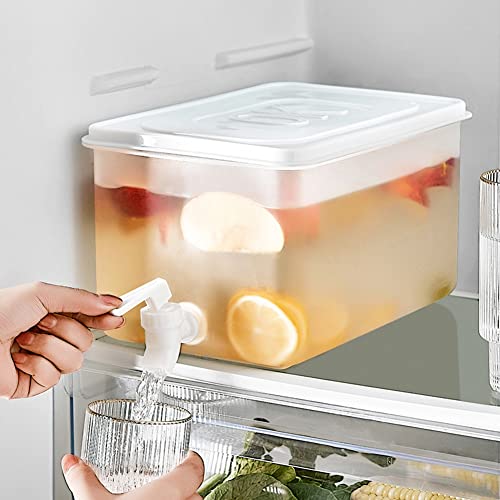 KOBONA Getränkespender mit Wasserhahn,Getränkespender Kühlschrank Wasserspender mit Wasserhahn,Obstteekanne Limonade Getränkebehälter for Küche Zuhause Party Bar Hochzeit von KOBONA