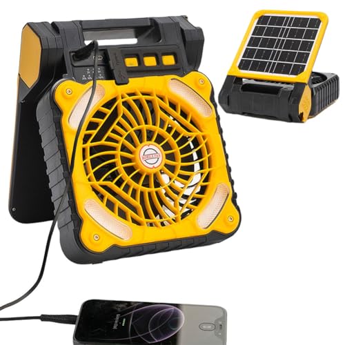 KOBONA Solar angetriebene Campinglüfter im Freien mit LED -Licht USB wiederaufladbar faltbarer Zeltventilator 4 Windgeschwindigkeiten for das Wandern angeln Picknick tragbar KOBONA Solar angetriebene Campinglüfter im Freien mit LED -Licht USB wiederaufladbar faltbarer Zeltventilator 4 Windgeschwindigkeiten for das Wandern angeln Picknick tragbar von KOBONA