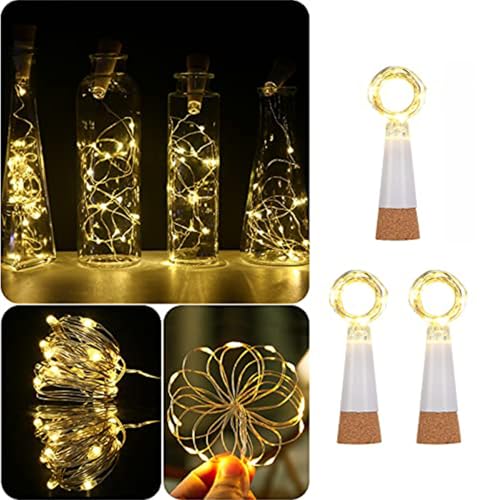 KOBWA Weinflaschen Korklichter, USB-aufladbare 15 LED Kupfer-Stringlichter, 59 Zoll – für DIY Flaschendekoration, Hochzeit, Party, Heim, Außenbereich, Garten und Weihnachtsdekoration von KOBWA
