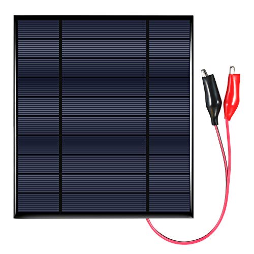 KOCAN 2.5W 5V polykristallines Silikon-Sonnenkollektor mit Krokodilclip-Solarzelle für DIY Energie-Ladegerät von KOCAN