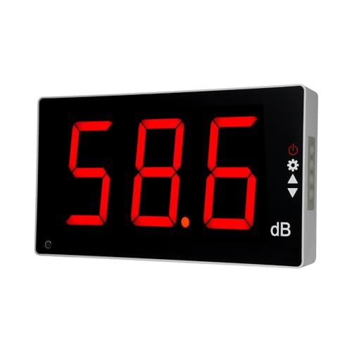 KOCAN Lärmmessgerät mit großem LCD-Display Schallpegelmesser Wandmontage Digital Geräuschpegelmesser Dezibel Überwachung Tester Geräuschvolumenmessgerät 30-130dB Laut Alarm Meter von KOCAN