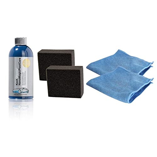 Koch Chemie Nano Magic Plast Care Kunststoffpflege 500 ml & 2X Schwamm & 2X Tuch von KOCHCHEMIE