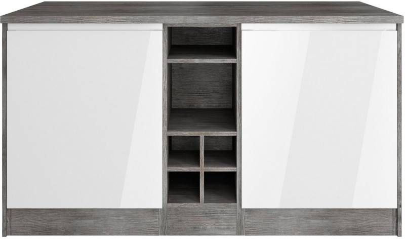 KOCHSTATION Kücheninsel KS-Virginia, Breite 153 cm, MDF-Fronten, Flaschenregal von KOCHSTATION