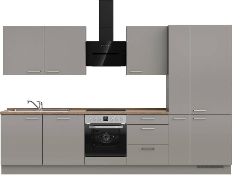 nobilia® Küchenzeile "Laser II", vormontiert, Ausrichtung wählbar, Breite 330 cm, wahlw. mit E-Geräten von nobilia®
