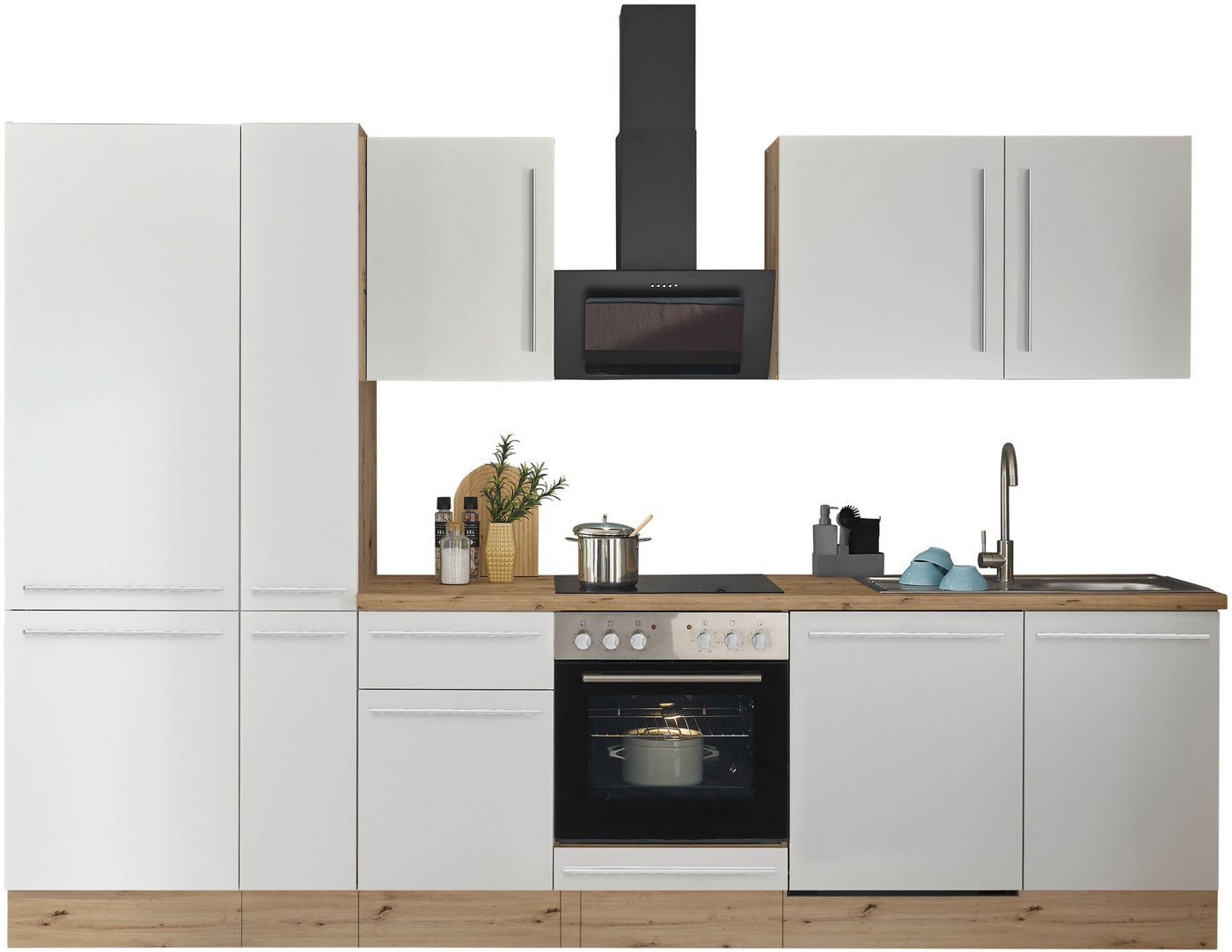 KOCHSTATION Küchenzeile Florida, Breite 310 cm, wahlweise mit E-Geräten,Softclose für Türen/Schubkästen von KOCHSTATION