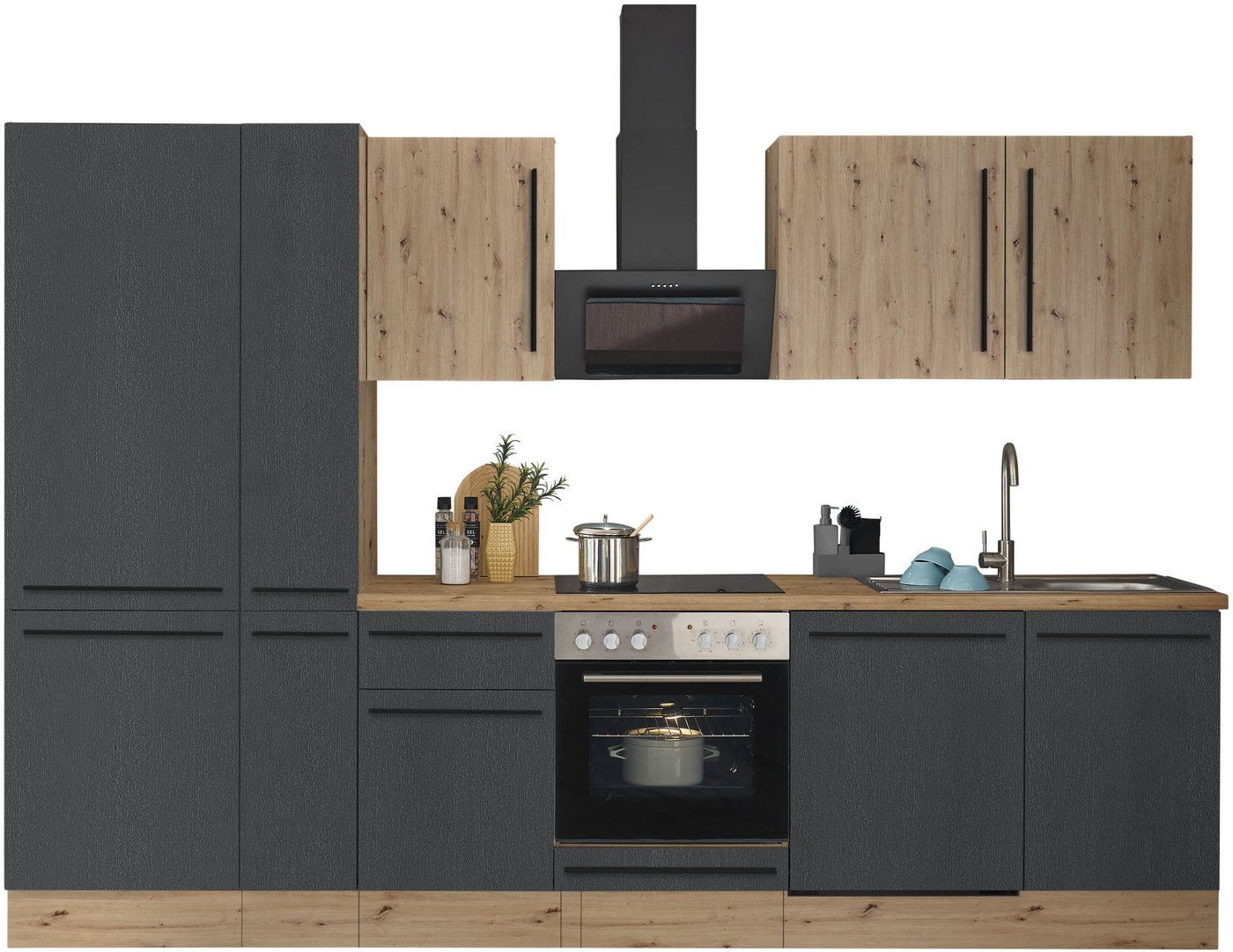 KOCHSTATION Küchenzeile Florida, Breite 310 cm, wahlweise mit E-Geräten,Softclose für Türen/Schubkästen von KOCHSTATION
