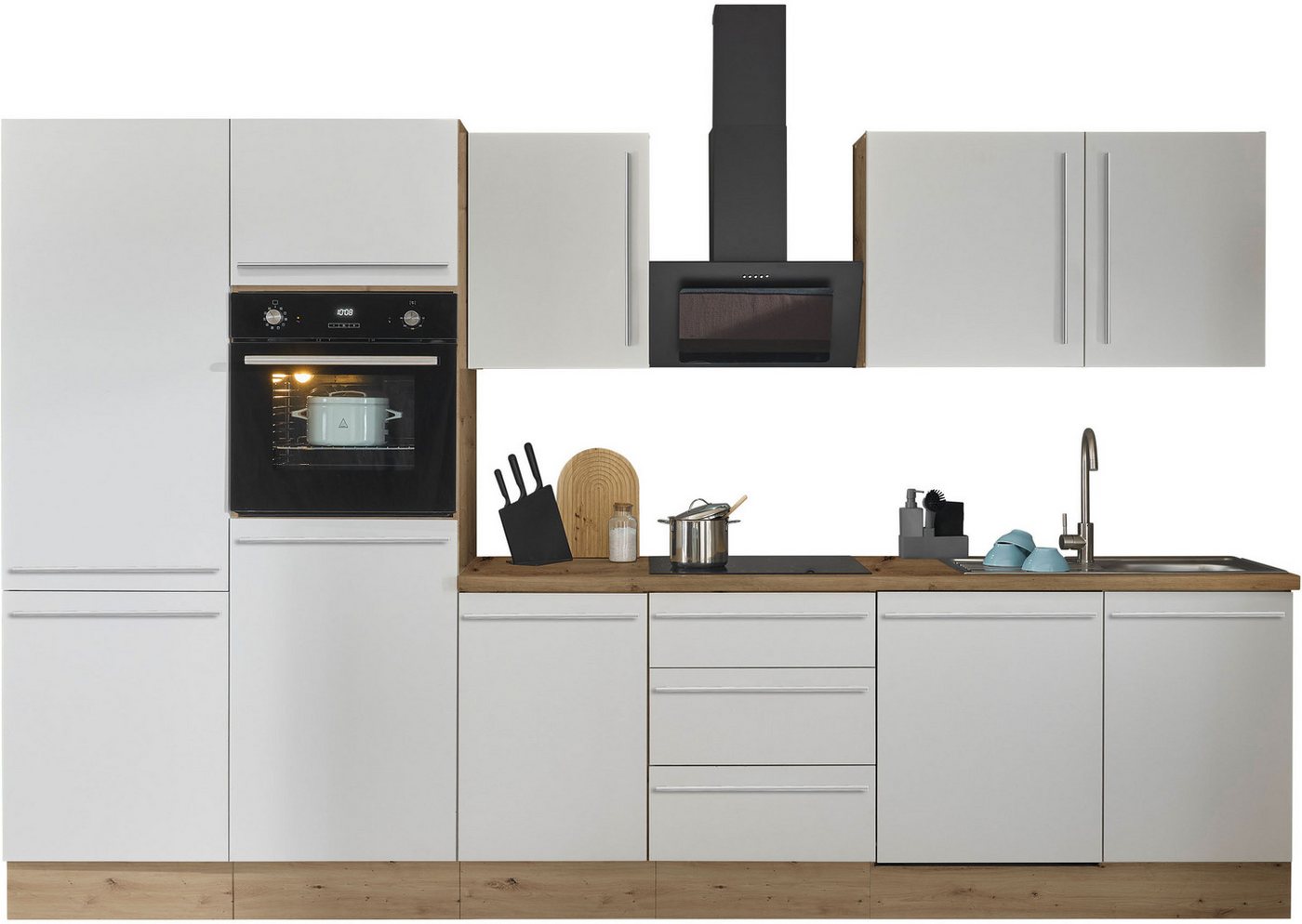 KOCHSTATION Küchenzeile Florida, Breite 340 cm, wahlweise mit E-Geräten,Softclose für Türen/Schubkästen von KOCHSTATION