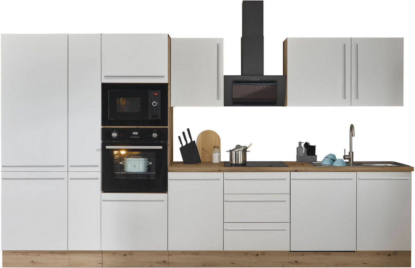 KOCHSTATION Küchenzeile Florida, Breite 370 cm, wahlweise mit E-Geräten,Softclose für Türen/Schubkästen von KOCHSTATION