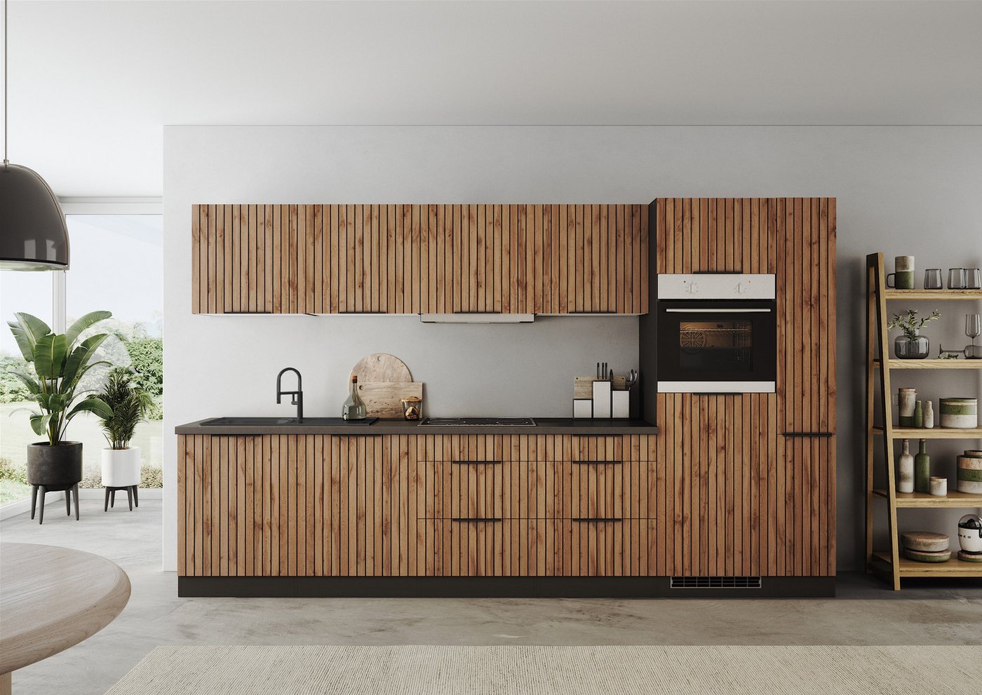 KOCHSTATION Küchenzeile KS-Lagos, wahlweise mit E-Geräten, Spüle edelstahl oder schwarz, Breite 330cm, Ceran-oder Induktionskochfeld,mit oder ohne Kühlschrank KOCHSTATION Küchenzeile KS-Lagos, wahlweise mit E-Geräten, Spüle edelstahl oder schwarz, Breite 330cm, Ceran-oder Induktionskochfeld,mit oder ohne Kühlschrank von KOCHSTATION