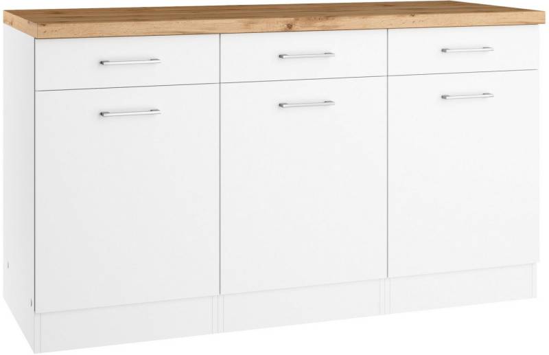 KOCHSTATION Unterschrank KS-Milan Unterschrank 150 cm, matte oder hochglänzende Fronten von KOCHSTATION