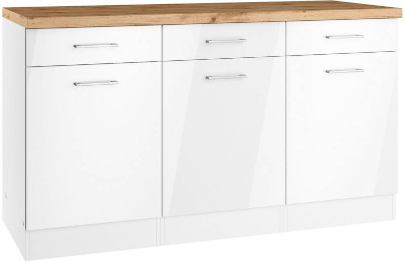 KOCHSTATION Unterschrank KS-Milan Unterschrank 150 cm, matte oder hochglänzende Fronten von KOCHSTATION