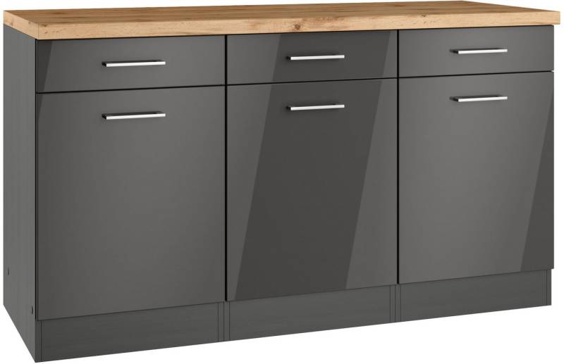 KOCHSTATION Unterschrank KS-Milan Unterschrank 150 cm, matte oder hochglänzende Fronten von KOCHSTATION