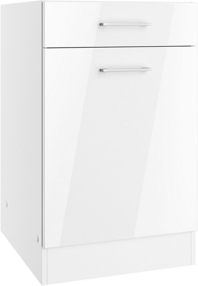 KOCHSTATION Unterschrank KS-Milan Unterschrank 50 cm, matte oder hochglänzende Fronten von KOCHSTATION
