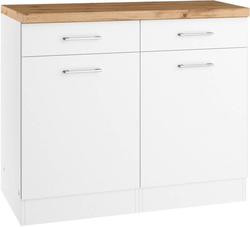 KOCHSTATION Unterschrank KS-Milan Unterschrank 100 cm, matte oder hochglänzende Fronten von KOCHSTATION