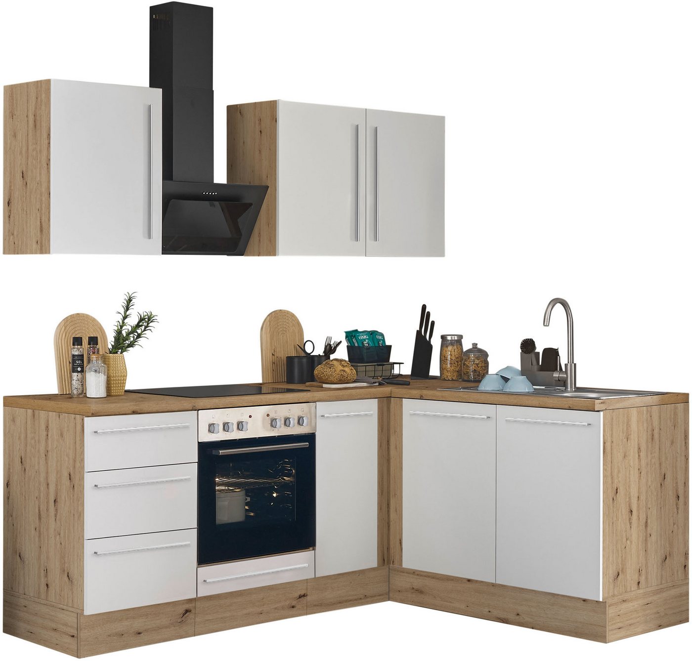 KOCHSTATION Winkelküche Florida, Stellbreite 210x165 cm, wahlweise mit E-Geräten, mit Softclose für Türen und Schubkästen KOCHSTATION Winkelküche Florida, Stellbreite 210x165 cm, wahlweise mit E-Geräten, mit Softclose für Türen und Schubkästen von KOCHSTATION