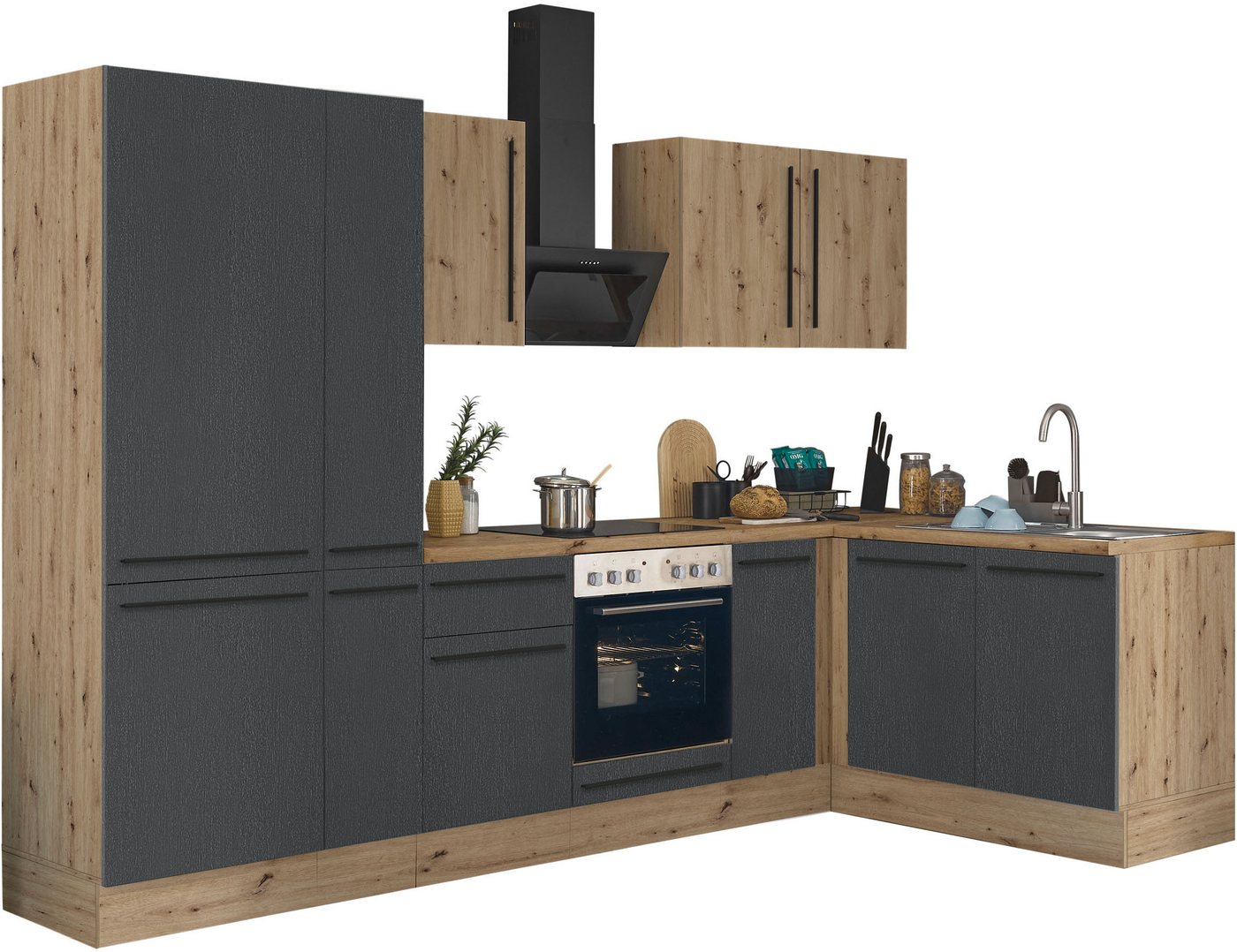 KOCHSTATION Winkelküche Florida, Stellbreite 300x165 cm, wahlweise mit E-Geräten, mit Softclose für Türen und Schubkästen von KOCHSTATION