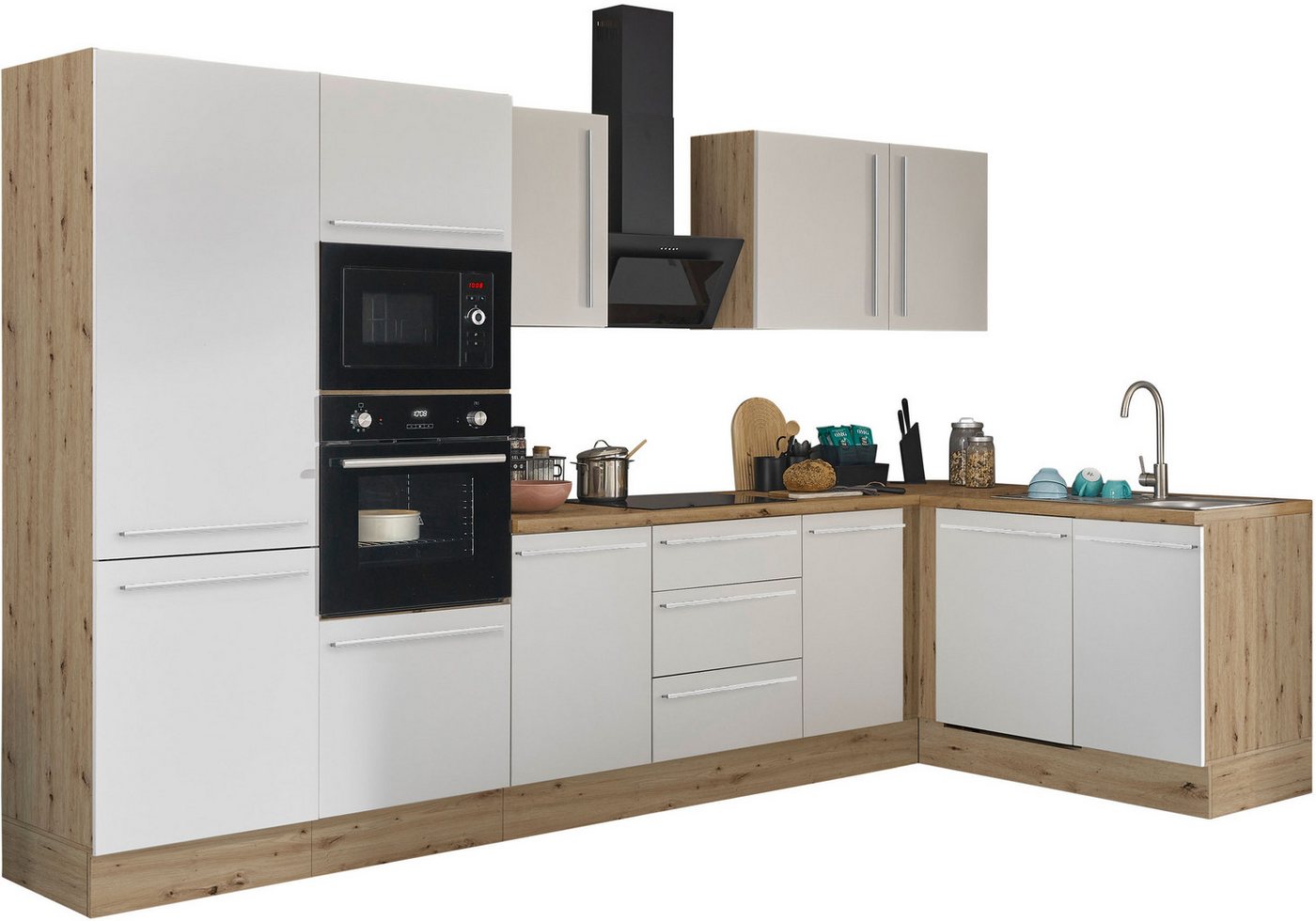 KOCHSTATION Winkelküche Florida, Stellbreite 340x175 cm, wahlweise mit E-Geräten, mit Softclose für Türen und Schubkästen von KOCHSTATION