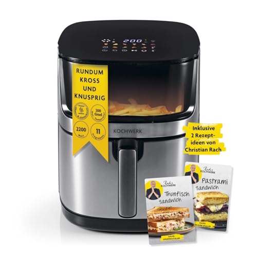 Rachs KOCHWERK Heißluftfritteuse 7,5L | Digitaler Airfryer mit Touchscreen & Timerfunktion | 10 Programme & 1 DIY-Programm | Frittieren von Speisen ohne Öl - fettarm | Mit Antihaftbeschichtung | 2200W Rachs KOCHWERK Heißluftfritteuse 7,5L | Digitaler Airfryer mit Touchscreen & Timerfunktion | 10 Programme & 1 DIY-Programm | Frittieren von Speisen ohne Öl - fettarm | Mit Antihaftbeschichtung | 2200W von Kochwerk