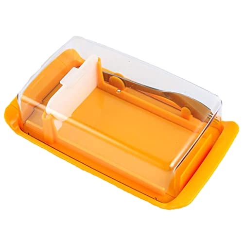 KOCKSHION 1 Satz Butter Aufbewahrungsbox mit Schneidefunktion Praktischer Butterbehälter für Küche und Tisch aus Rostfreiem Material mit Transparenter Abdeckung Einfach zu Reinigen und von KOCKSHION