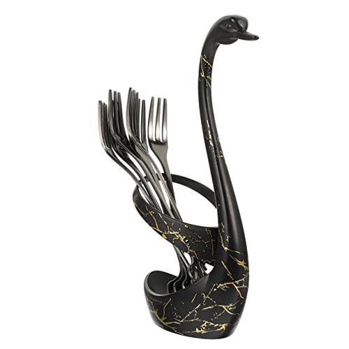 KOCKSHION 1 Satz Dessertlöffel Set mit Schwanenhalter Teiliges Set für Obst und Kaffee Stilvoller Besteckorganizer für Küche und Tischdeko Langlebig und Vielseitig Einsetzbar von KOCKSHION