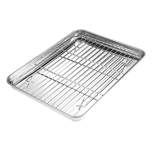 KOCKSHION 1 Satz Grillplatte mit Netzgestell Food Display Rack für Bbq zum Kochen von und Backwaren Langlebig und Lebensmittelecht von KOCKSHION
