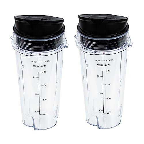 KOCKSHION 1 Satz Replaceable Juicer Cup Set Multi Use Plastic Cups mit Deckeln als Ersatzteile für Mixer und für Zuhause Bars und Unterwegs von KOCKSHION
