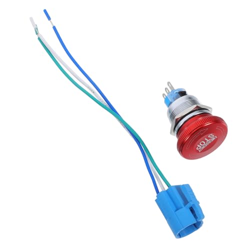 KOCKSHION 1 Satz Stainless Steel Emergency Stop Button With Connector Plugs Industrial Push Button Switch For Safety Control And Efficient Installation von KOCKSHION