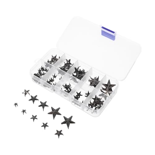 KOCKSHION 1 Satz Teiliges Fünfzackige Sternnieten DIY Metallstuds mit Awl Box für Kleidung Schuhe Taschen Einzigartige Bastelzubehör Gunblack von KOCKSHION