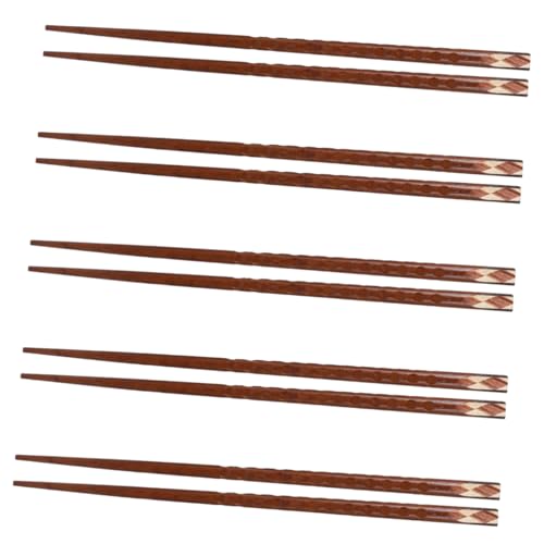 KOCKSHION 1 Set 5 Paar Spitze Essstäbchen Küchenstil Essgeschirr Essstäbchen Wiederverwendbare Art Servieren Kreative Essstäbchen Haushaltsstäbchen Aus Holz von KOCKSHION