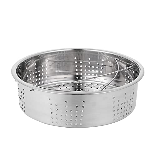 KOCKSHION 1 Stück Dampfgarer mit Doppelgriffen Runder Steamer Einsatz für Gemüse Spülmaschinenfest Geeignet für Reiskocher und Topf Hitzebeständig und Leicht zu Reinigen von KOCKSHION