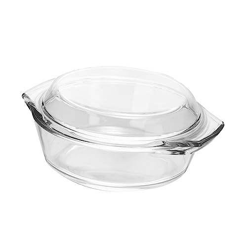 KOCKSHION 1 Stück Klare Ofen Schüssel mit Deckel Haushalts Schale für Suppe Mikrowellen und Ofen Geeignet Transparent Vielseitig Einsetzbar für und Instant Nudeln von KOCKSHION