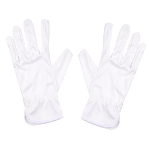 KOCKSHION 10 Paar Mikrofaser Handschuhe Weiß Staubfrei Dehnbar Schützend Wiederverwendbar für Schmuck Reinigung Gartenarbeit Gewerbe und Präzise Handhabung von KOCKSHION