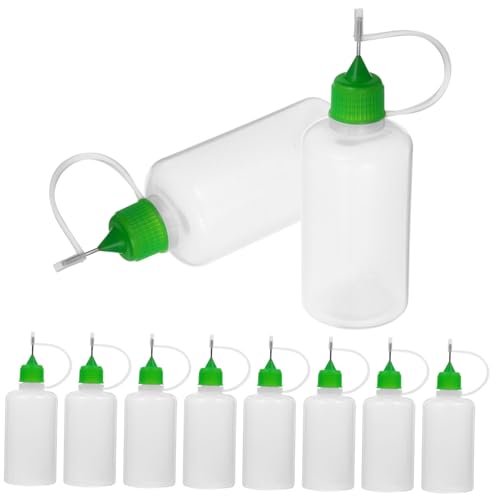 KOCKSHION 10 Stück Leere Quetschflaschen für Kleber Applicator Flaschen mit Feiner Spitze für Präzise Anwendung Wiederverwendbar und Leicht zu Reinigen für Diy Projekte von KOCKSHION