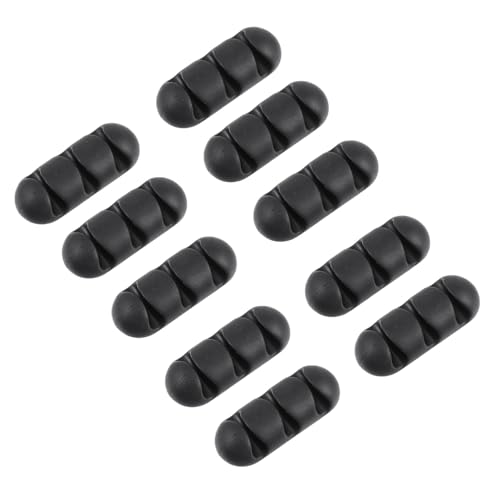 KOCKSHION 10 Stück Selbstklebende Kabelclips mit Fächern aus Tpr Kabelmanagement Organizer für Schreibtisch Stabile Kabelhalterung zur Ordentlichen Führung von USB Audio Ladekabeln von KOCKSHION