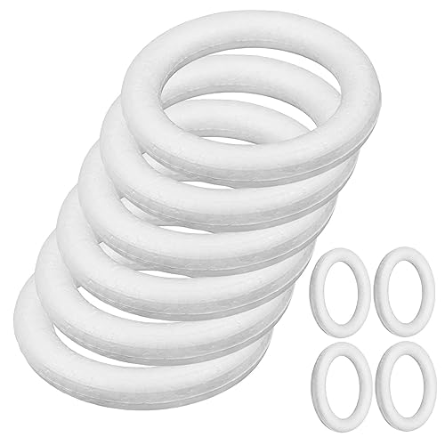 KOCKSHION 10 Stück Styroporringe Bastelmaterial für DIY Zubehör für Dekorieren Fördert die Hand Augen Koordination KOCKSHION 10 Stück Styroporringe Bastelmaterial für DIY Zubehör für Dekorieren Fördert die Hand Augen Koordination von KOCKSHION