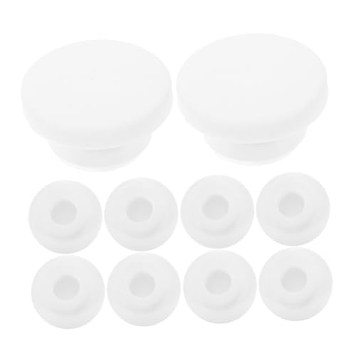 KOCKSHION 10 Stück Teiliges Overflow Abdeckung aus Robustem Kunststoff Runde Sink Overflow Trim Ring für Waschbecken und Badewanne Sicherer Sitz Langlebiger Überlauf Abfluss Stopfen Weiß von KOCKSHION